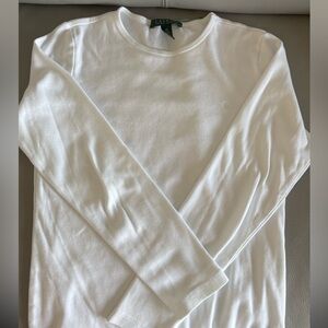 Ralph Lauren White Long-Sleeve Crewneck Shirt